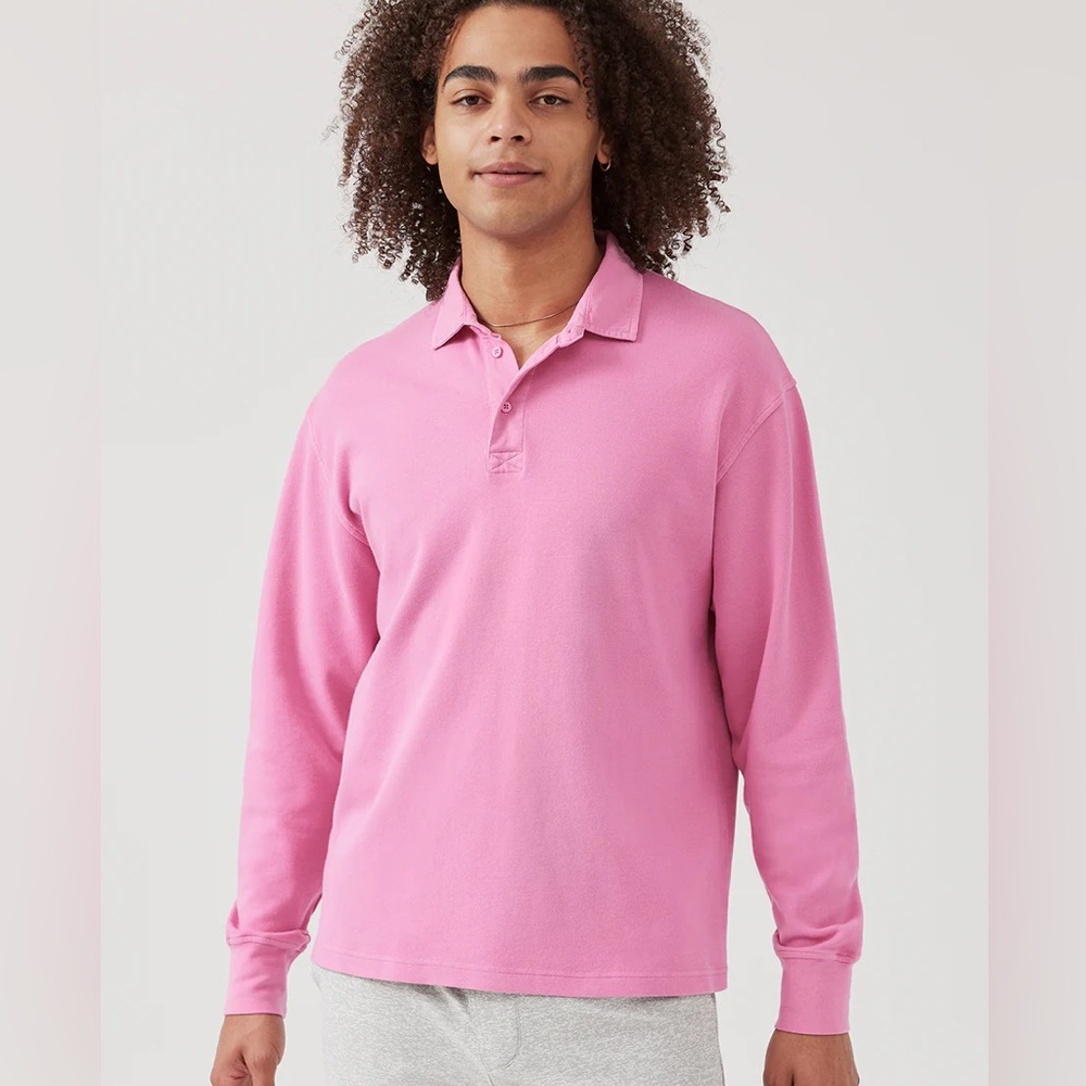 Outdoor Voices Pink Rugby Long-Sleeve